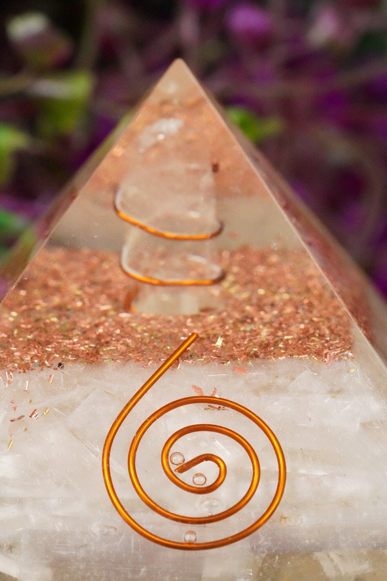 Selenite Large Orgone Chakra Pyramid