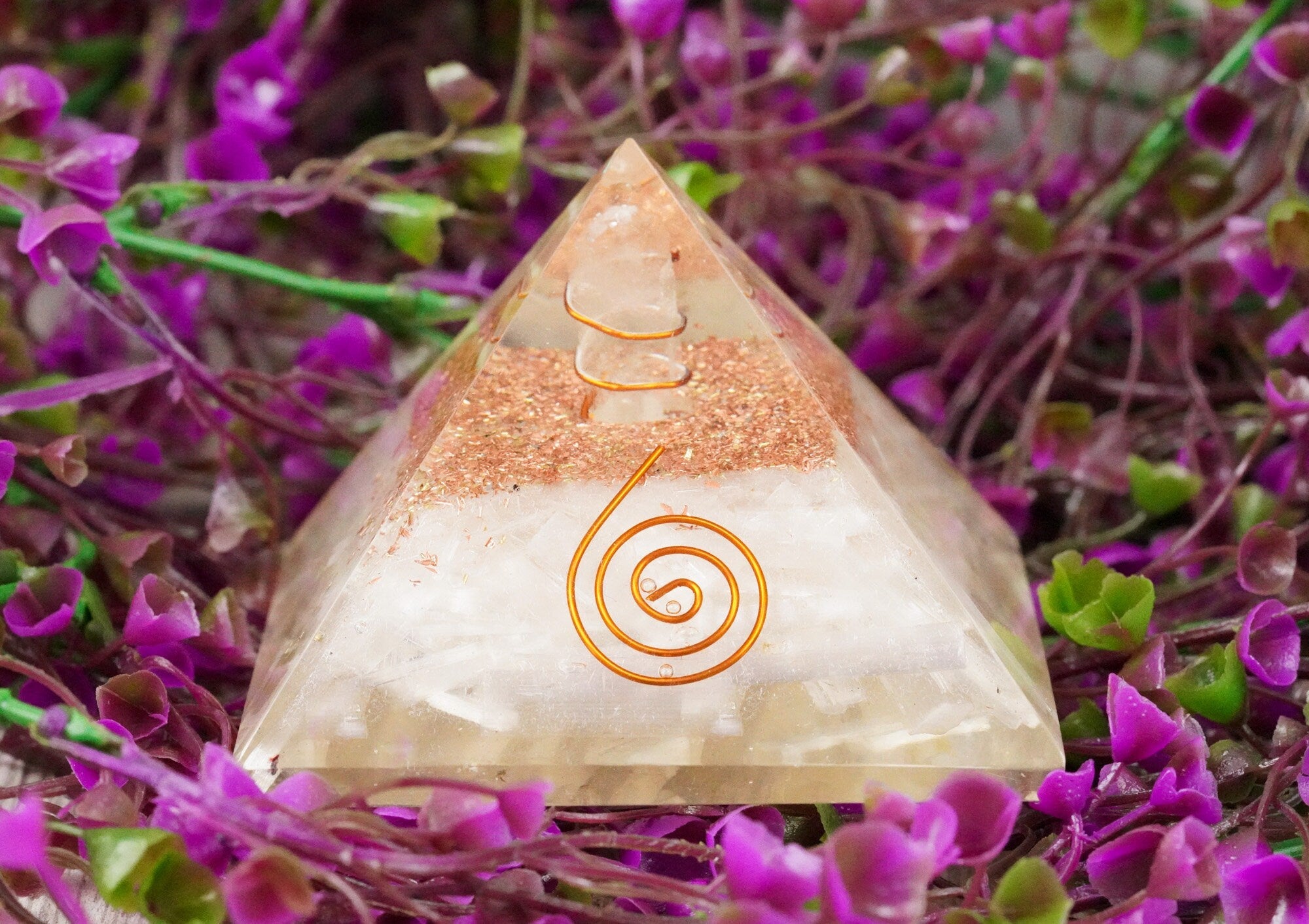 Selenite Large Orgone Chakra Pyramid