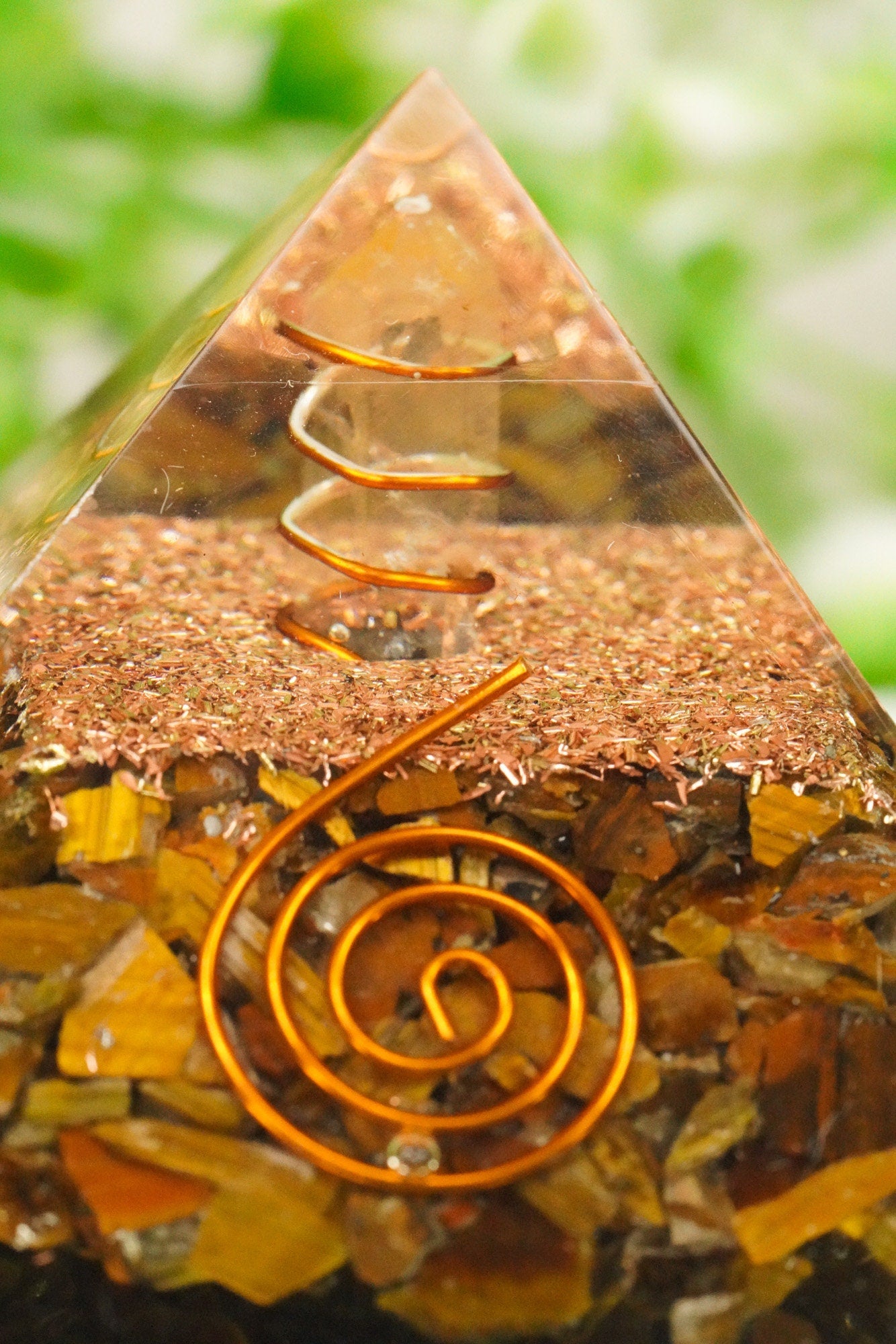 Tigers Eye Large Orgone Chakra Pyramid