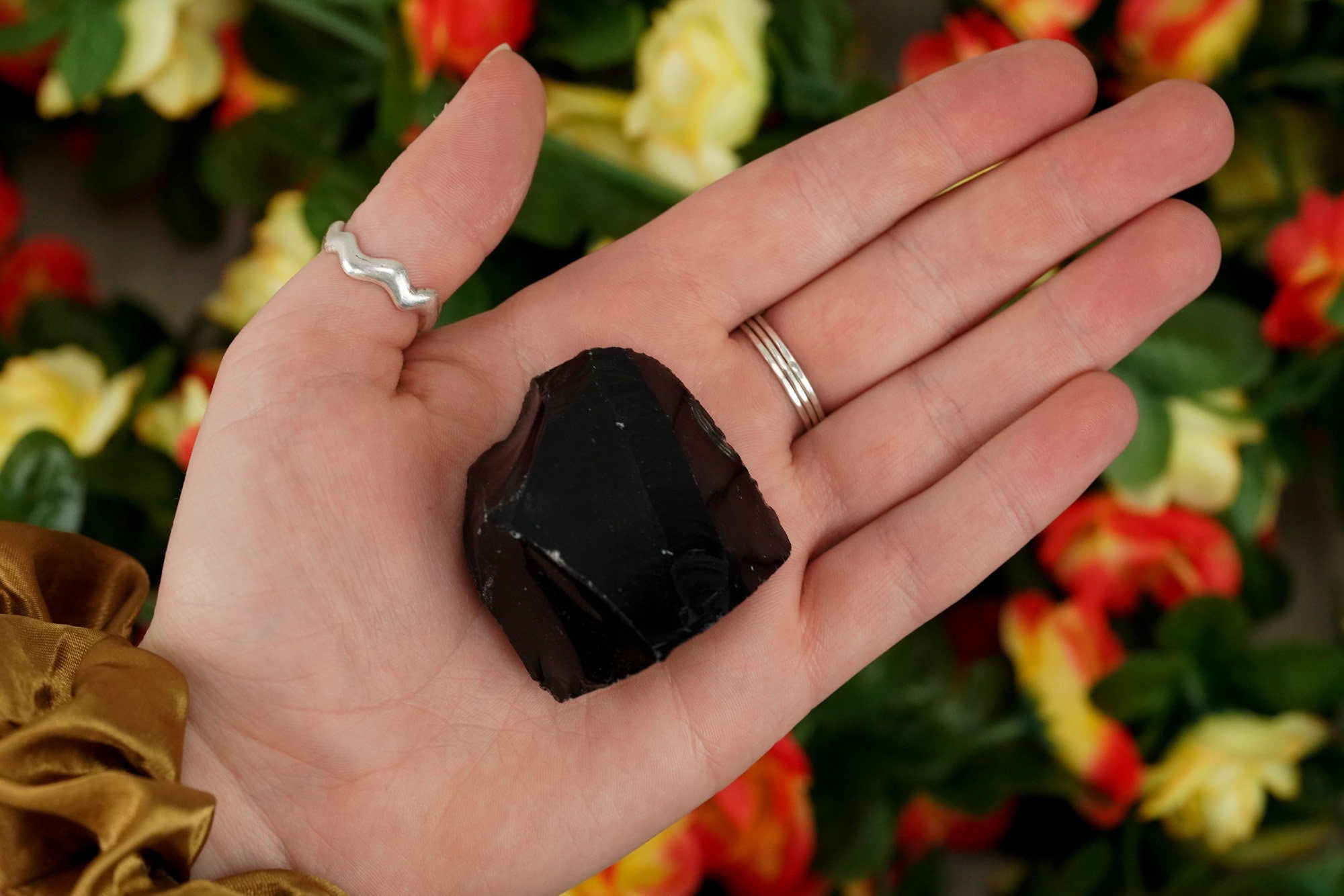 Large Raw Black Obsidian