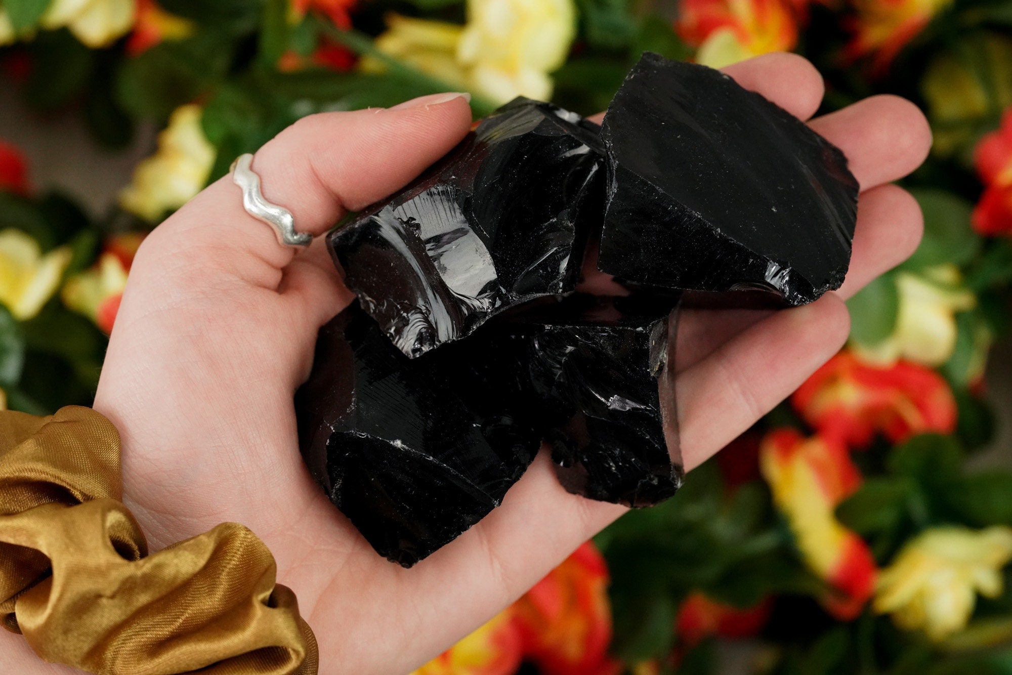 Large Raw Black Obsidian