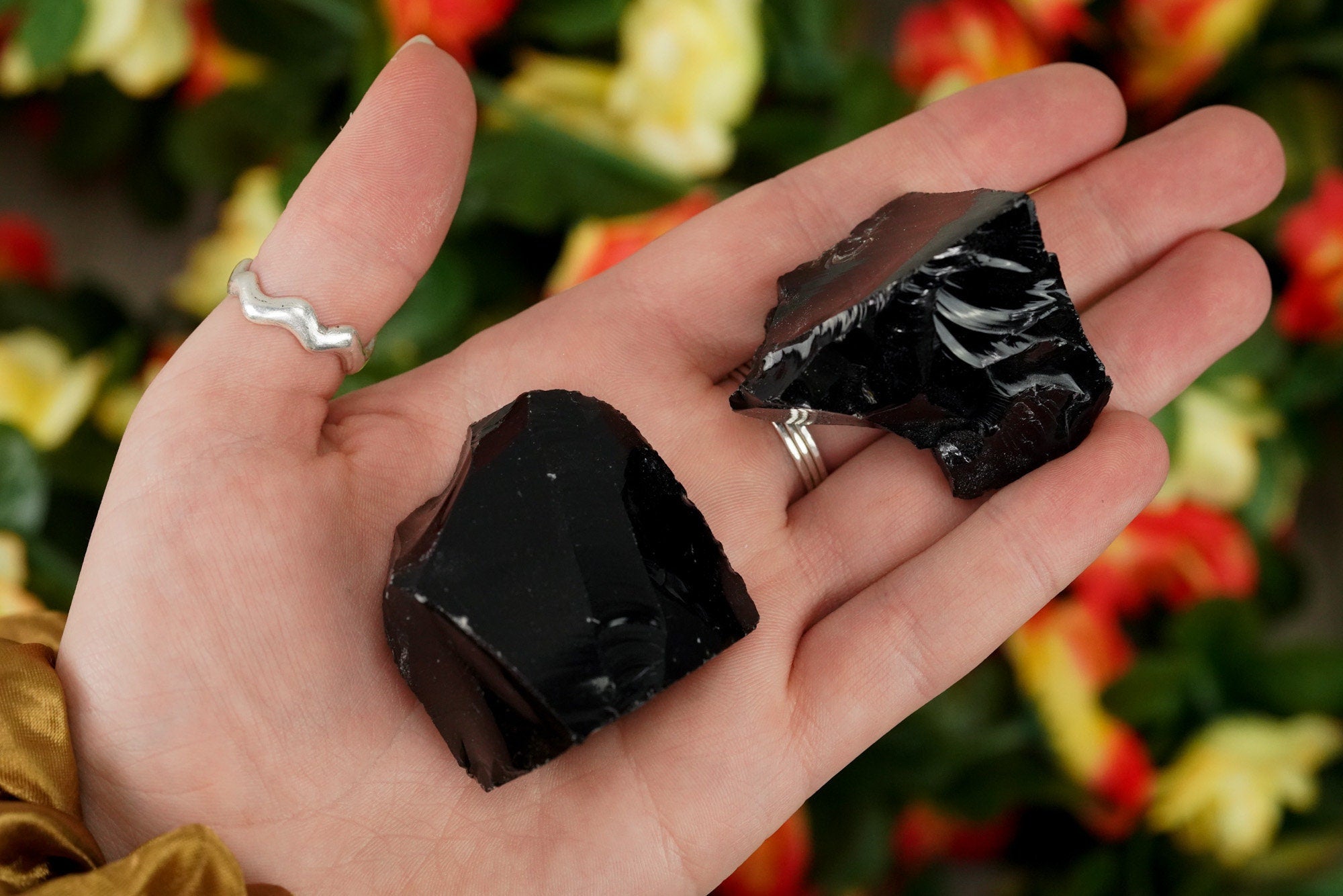 Large Raw Black Obsidian