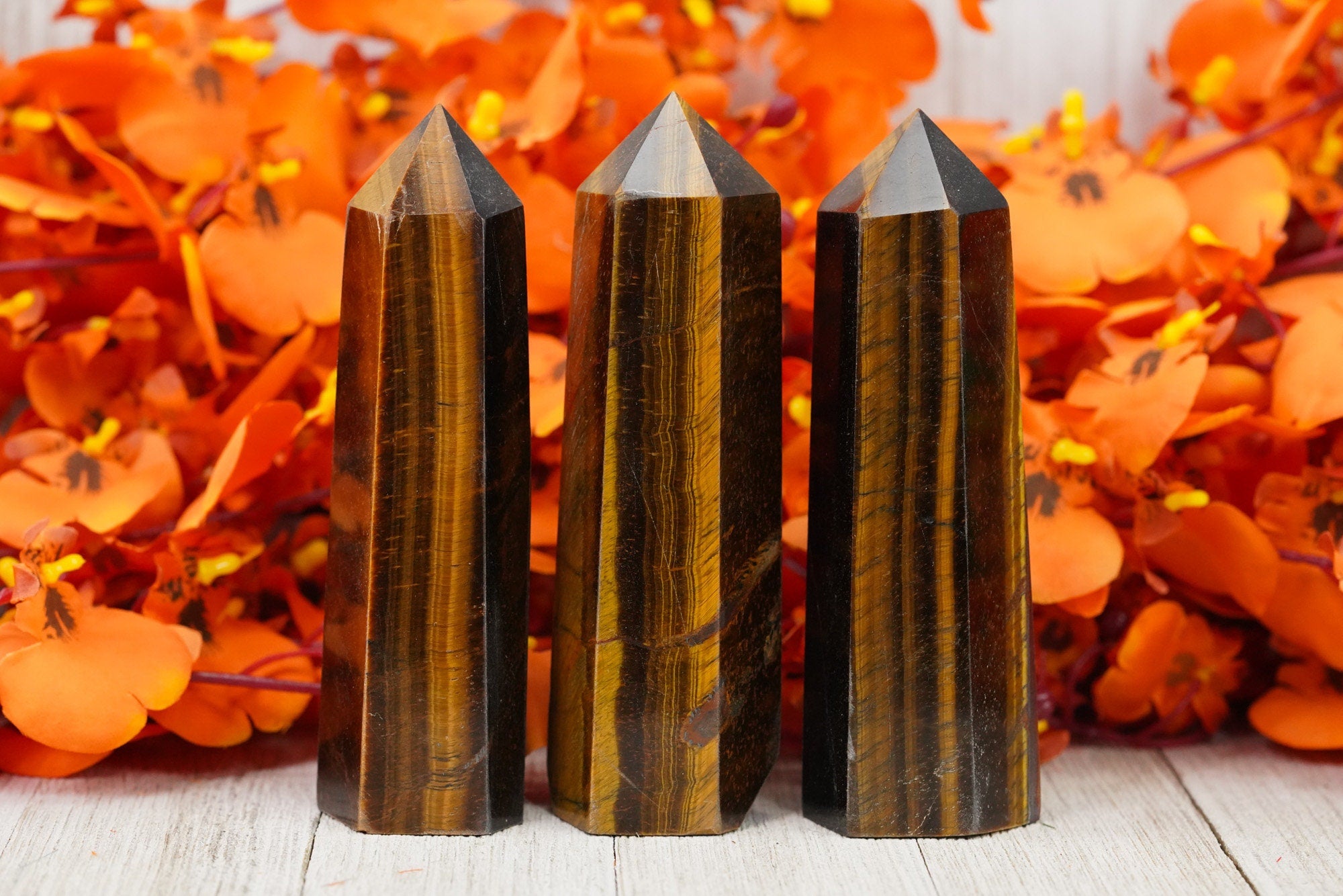 Large Tigers Eye Crystal Tower Point