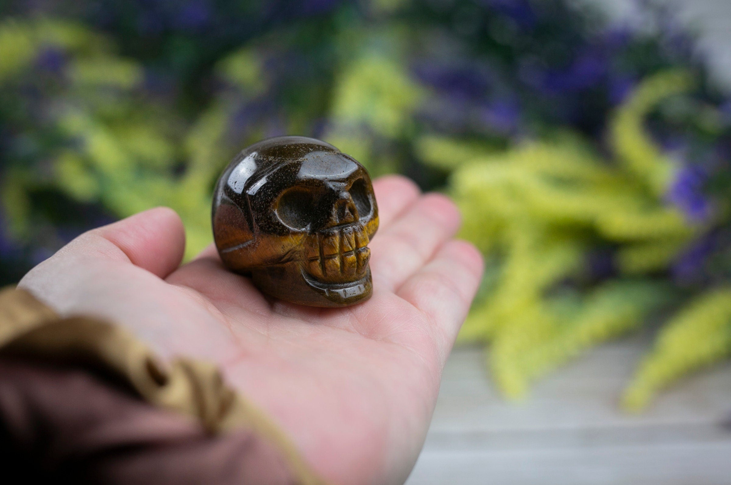 Tigers Eye Crystal Skull