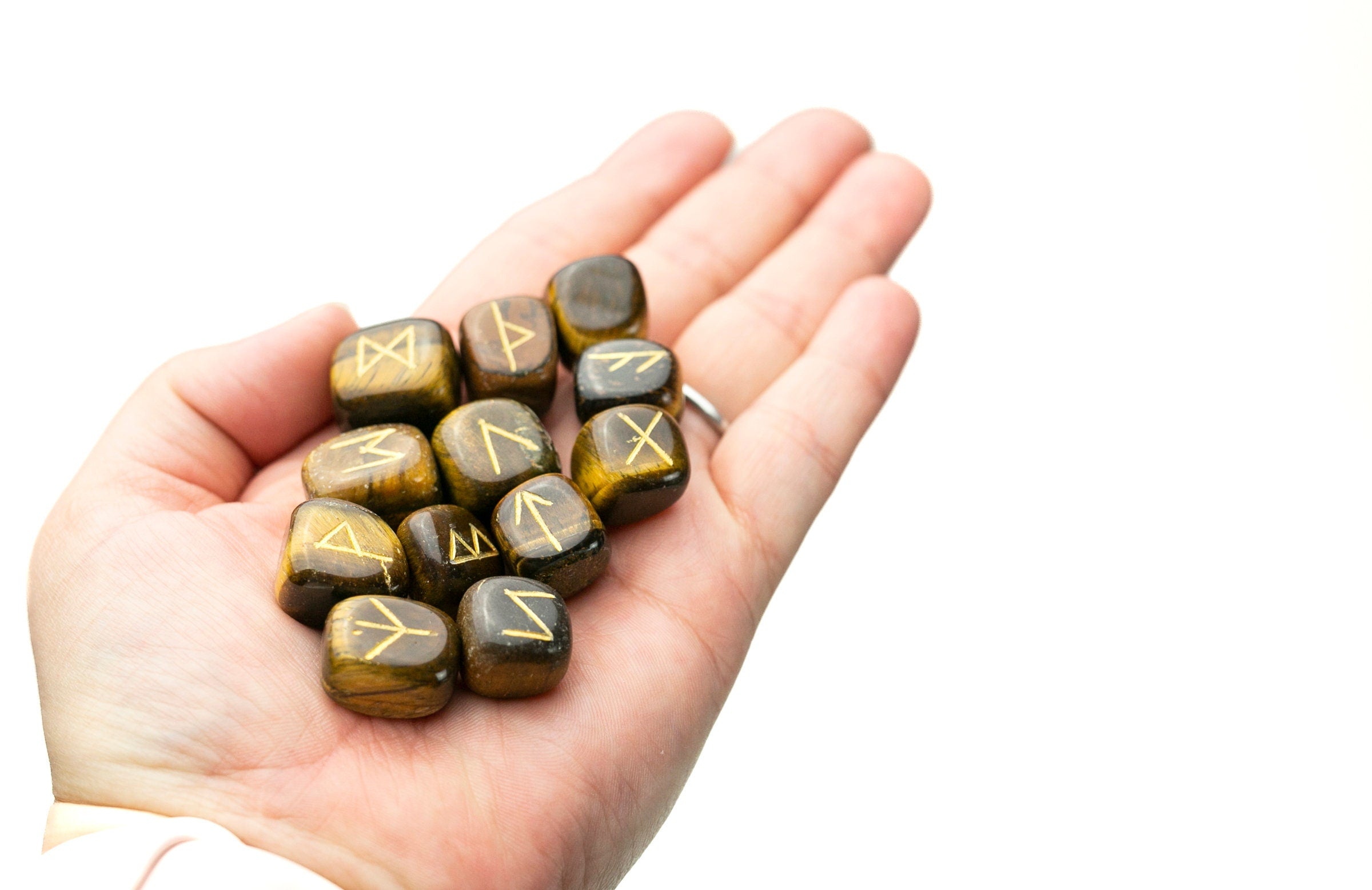 Tigers Eye Runestone Set