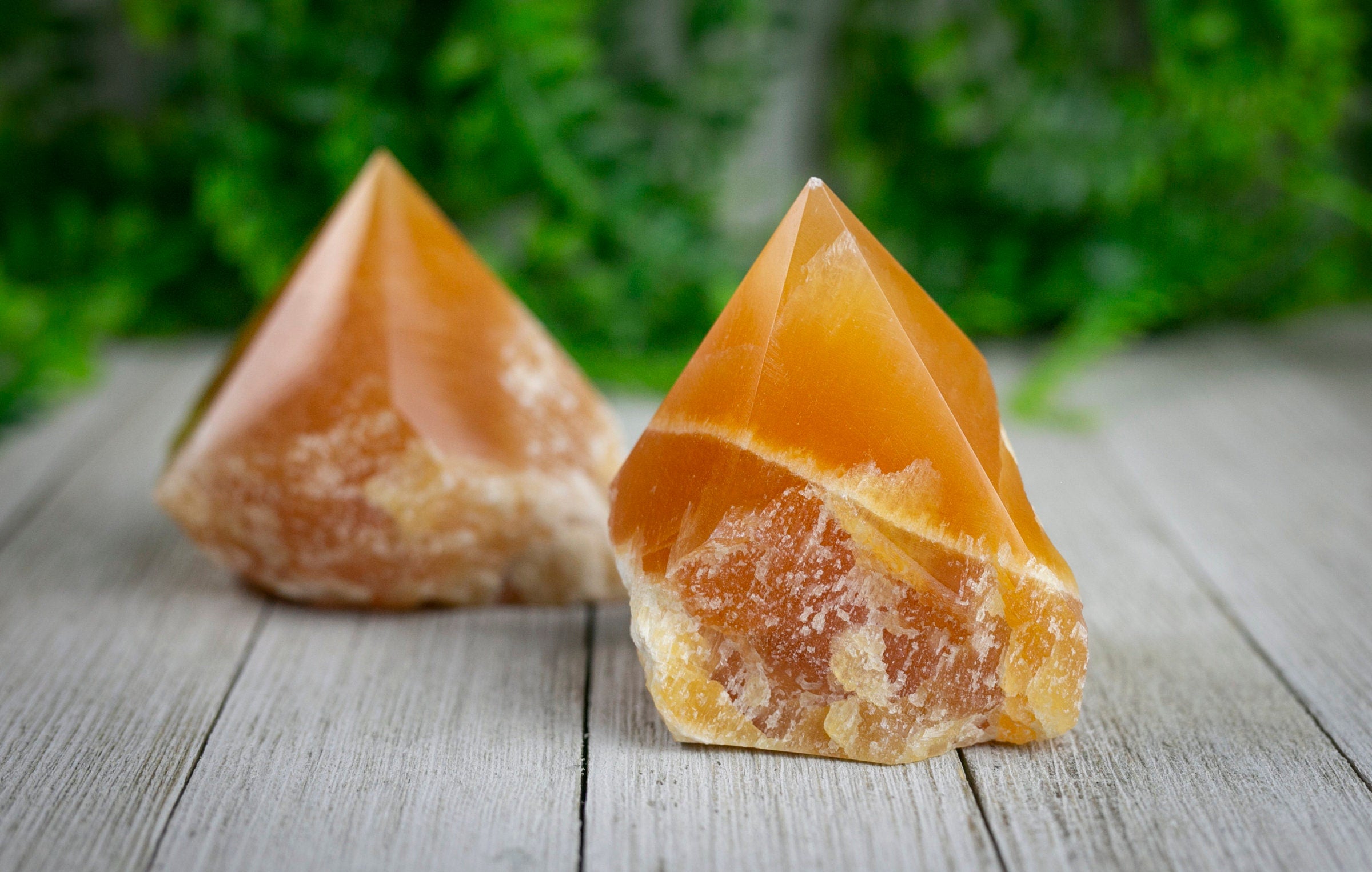 Large Raw Orange Calcite Polished Crystal Point