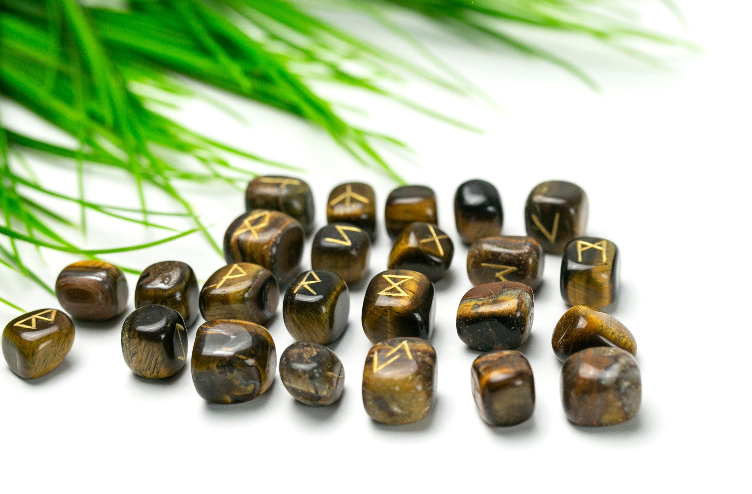 Tigers Eye Runestone Set