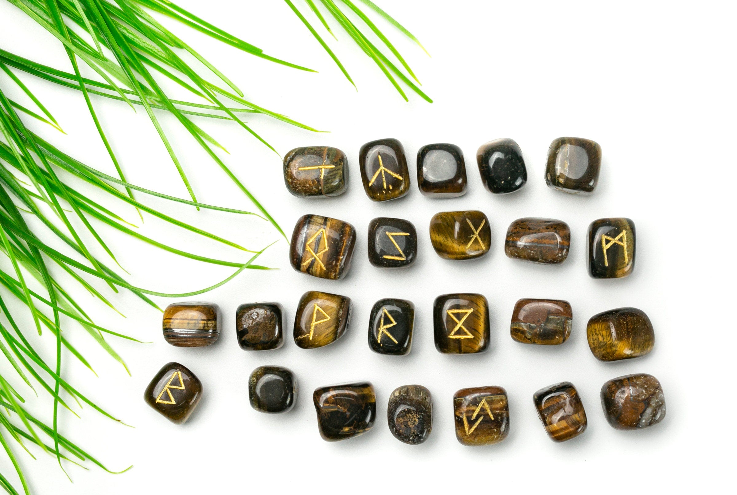 Tigers Eye Runestone Set