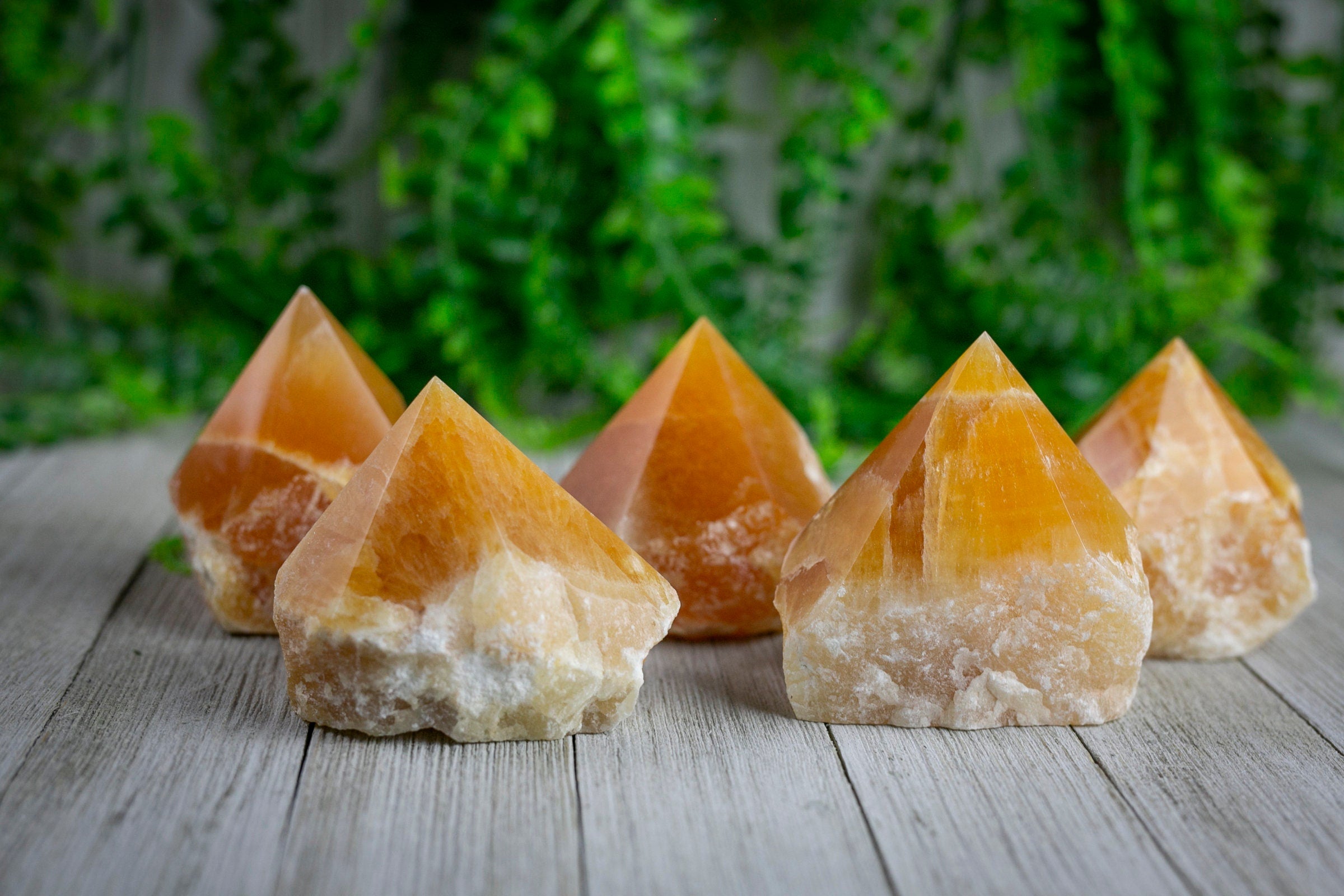 Large Raw Orange Calcite Polished Crystal Point