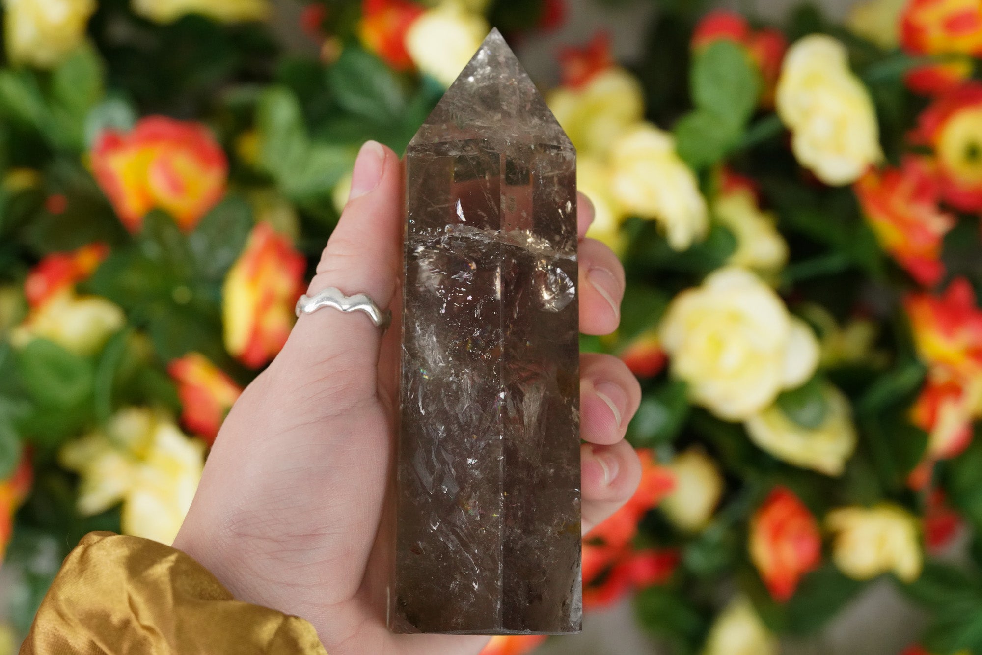 Large Smoky Quartz Crystal Tower