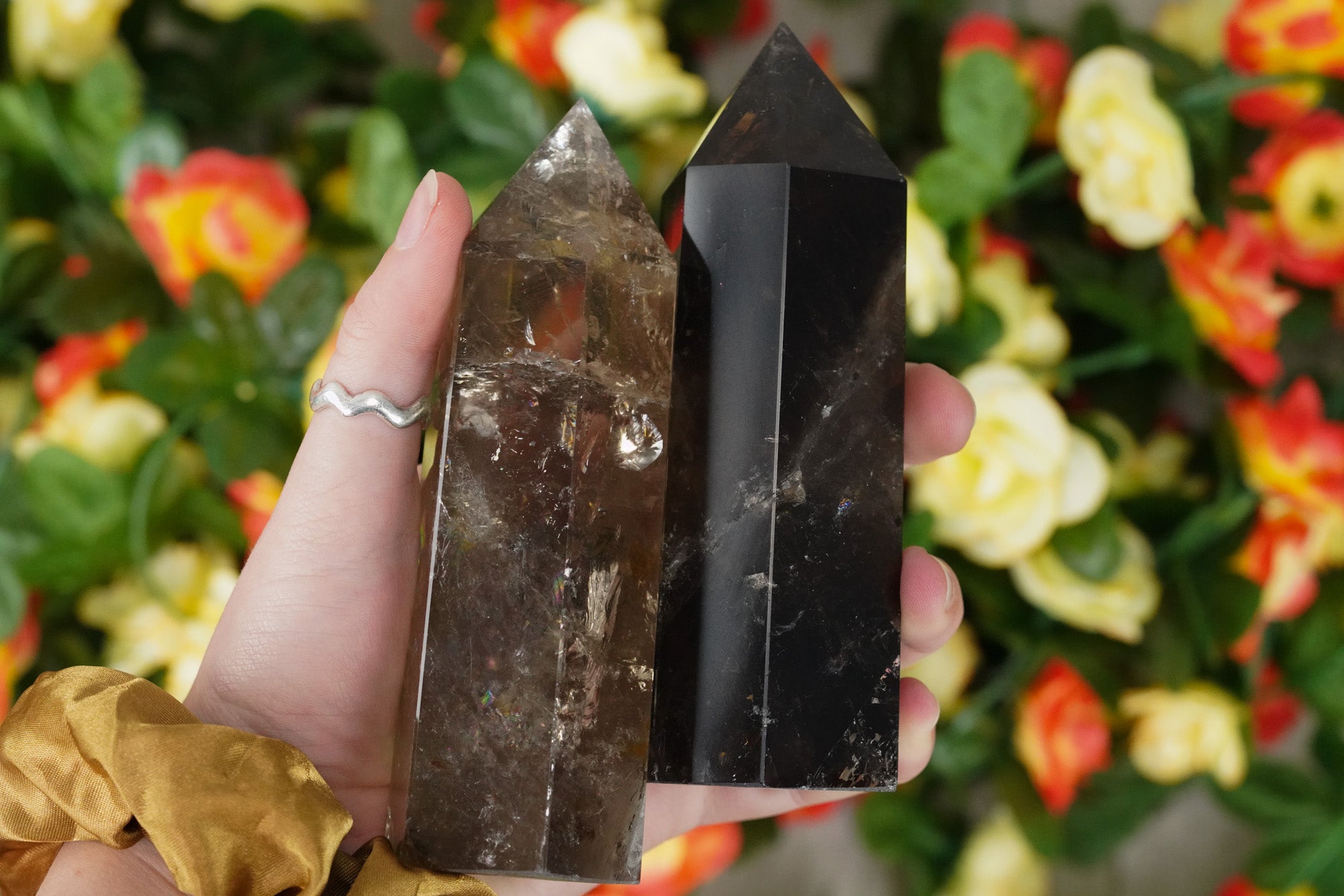 Large Smoky Quartz Crystal Tower