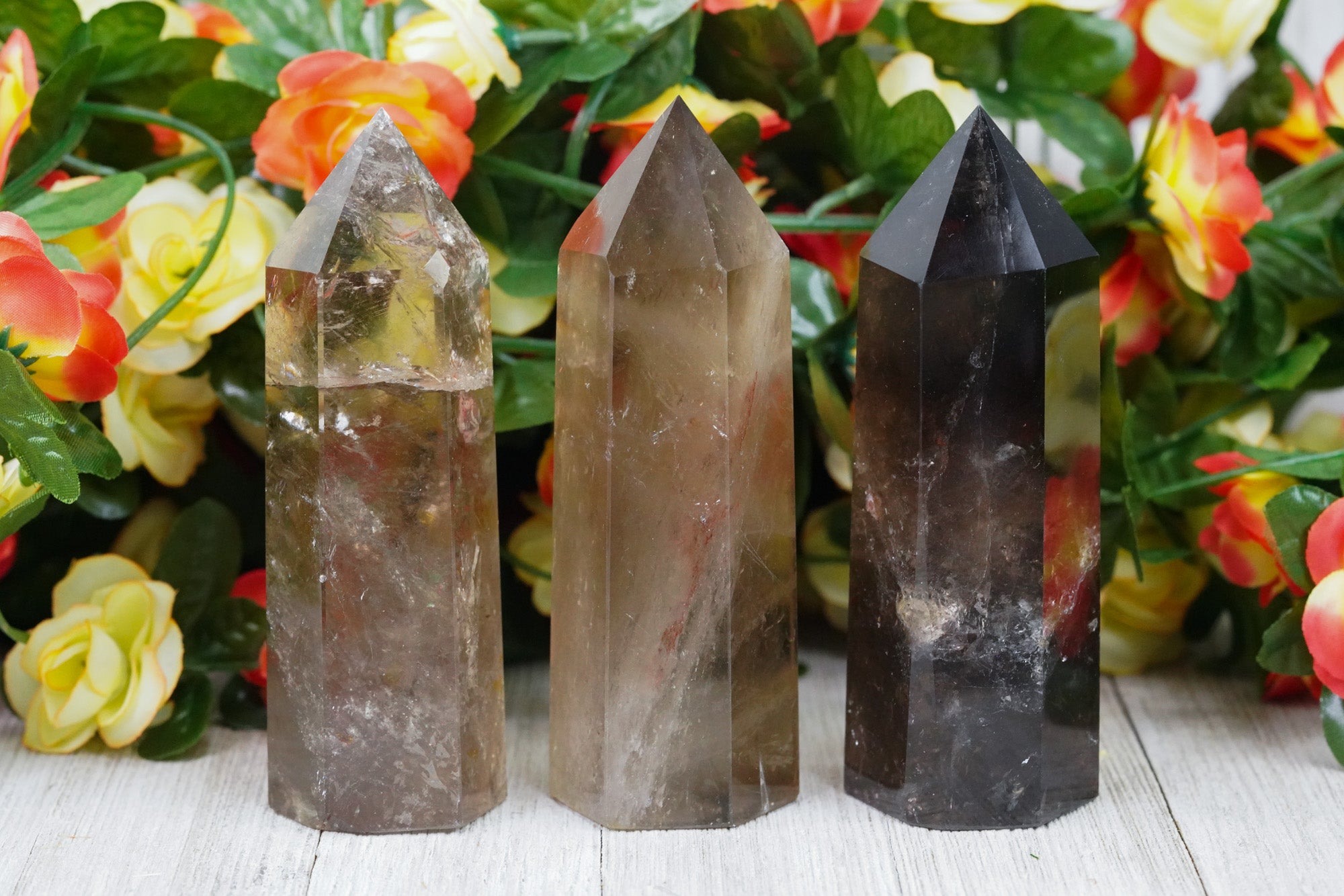 Large Smoky Quartz Crystal Tower